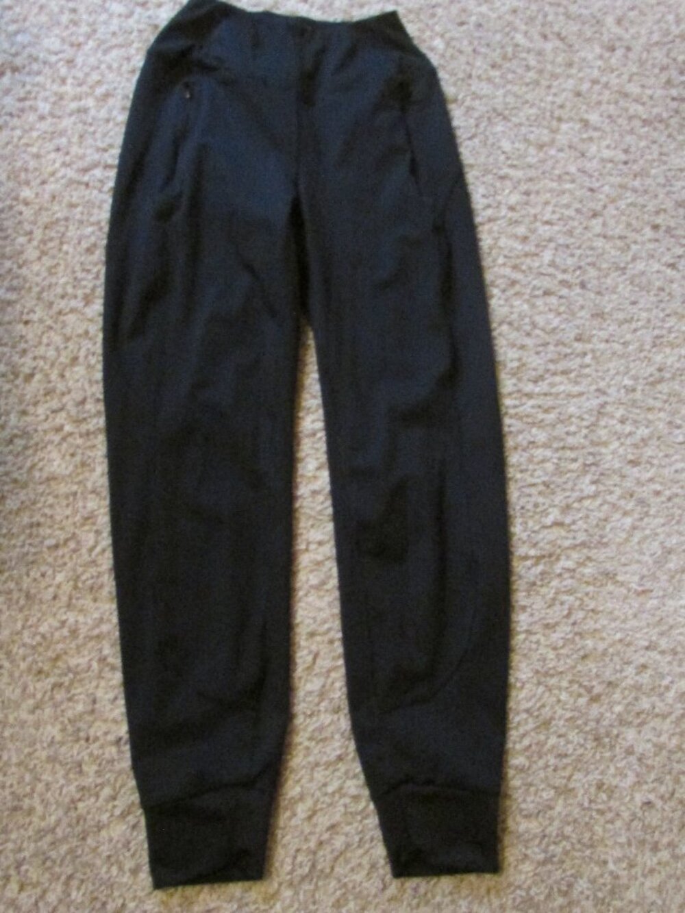 NWOT Spyder Active XS Black Leggings Pants Zip Pockets High Waist Cuffs Joggers